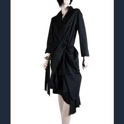 Dries van Noten Longsleeve Black Wrap Dress