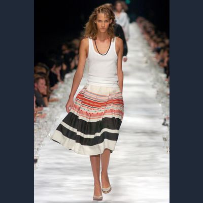SS 2005 Dries van Noten Runway Pleated Midi Skirt