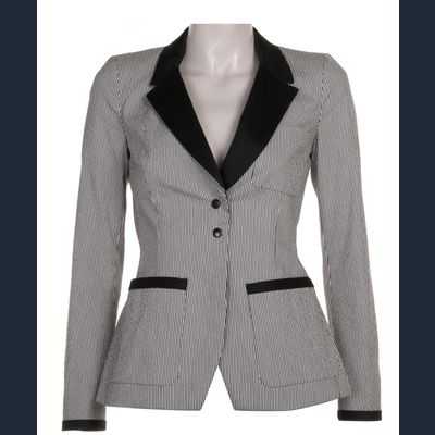 Balenciaga Striped Seersucker Blazer from Nicolas Ghesquire