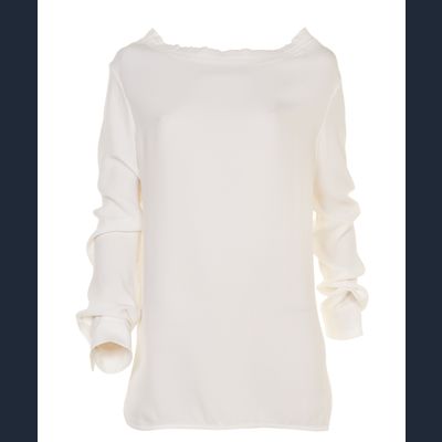 Marni Long Sleeve Silk Off White Tunic