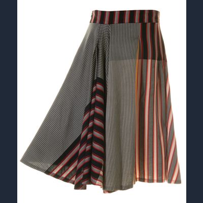 Dries Van Noten Multicolor Striped Cotton Midi Skirt