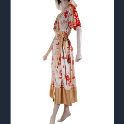 Dries Van Noten Floral Print Silk Maxi Wrap Dress