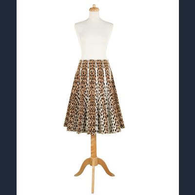 Azzedine Alaïa Panter Print Wollen Midi Rok