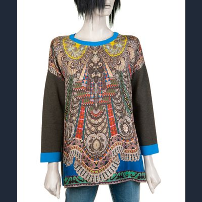 Etro Front Silk Paisley - Back Knit Sweater