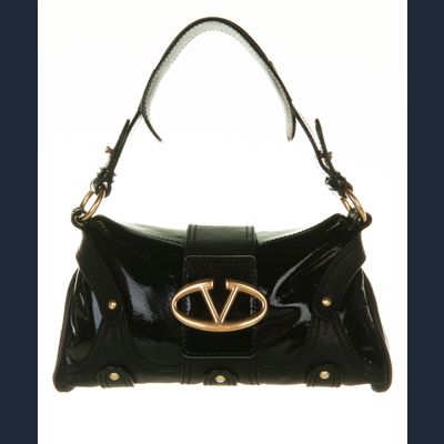 Valentino Black Patent Leather Satchel