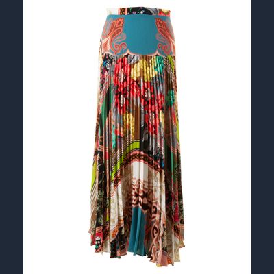 Etro44 Plissé Long Skirt