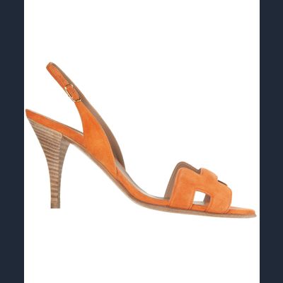 Hermès Orange Suède Slingback Sandal