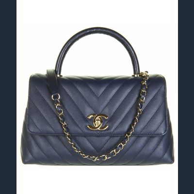Chanel CC Medium Top Handle Classic Flap Bag