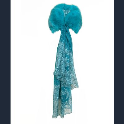 Gucci Turquoise Fox-Silk Scarf
