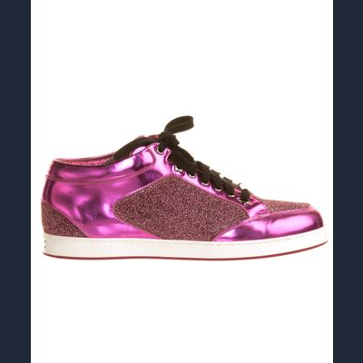 Jimmy Choo Miami Fushia Low Top Glitter Sneaker