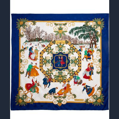 Hermès Carré - Silk Jacquard - 'Joies d'Hiver' Desinged by Joachim Metz