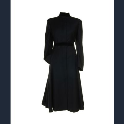 Alexander McQueen Black Belted Coat Dress