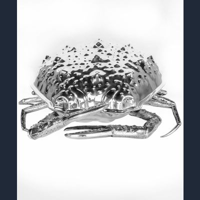A Silver-plated Crab Shaped Hors d'Oeuvre Tray