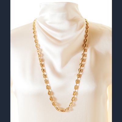 Vintage CELINE PARIS Blazon Logo Link Chain Necklace