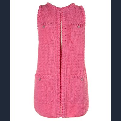 Chanel Ready to Wear Lente 2023 Roze Mouwloos Vest
