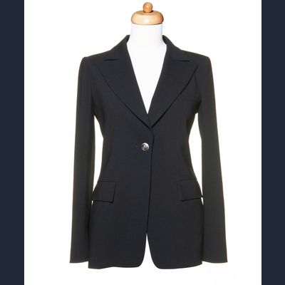 Chanel Herfst 2008 Klassieke Zwart Wollen Blazer
