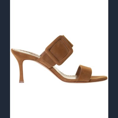 Manolo Blahnik 'Gable 70' Gespte Suède Muiltjes