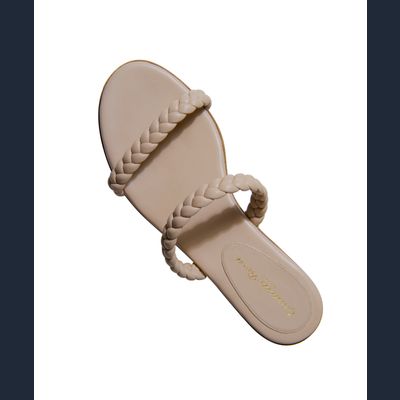 Gianvito Rossi 'Marley' Flat Braided Two-Band Slide Sandals