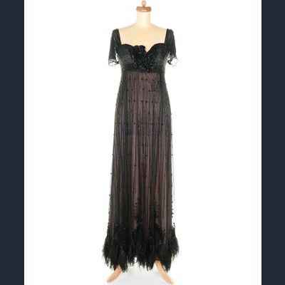 Spero Villioti Couture Cocktail Gown – Black, Handcrafted Elegance