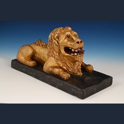 LION,  wooden statue for on the rudder at the stern of a wooden ship.