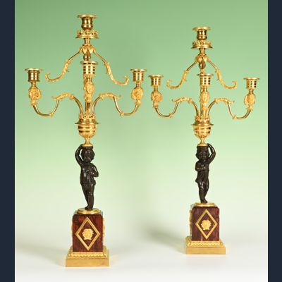 A pair of Directoire candelabras