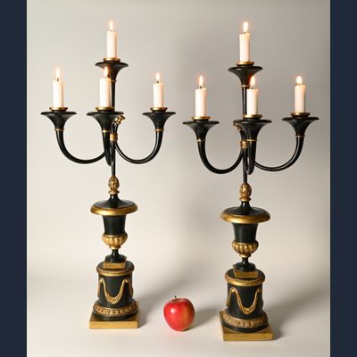 A pair of large candelabras