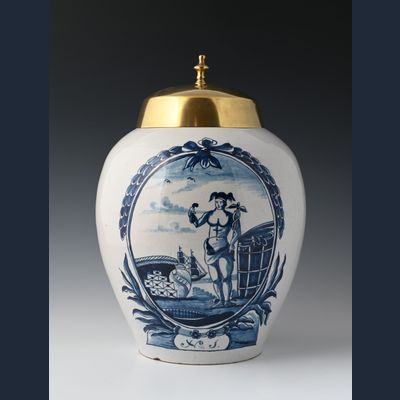 Ein Delfter Steingut-Tabaktopf