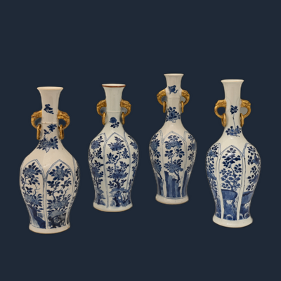 Een zeer mooie set Chinese porseleinen vazen