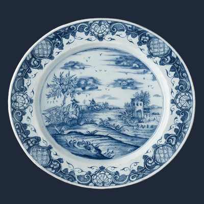 Een fraaie Delfts aardewerk schotel