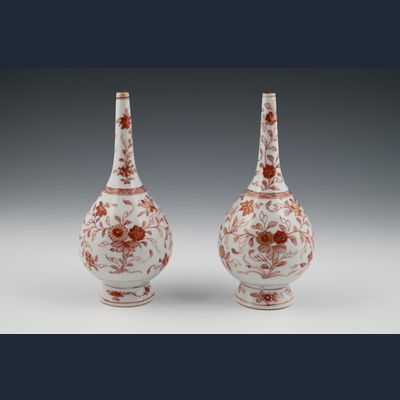 A pair Chinese  porcelain rosewater sprinklers