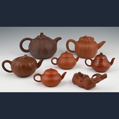 A collection of Chinese Yixing teapots