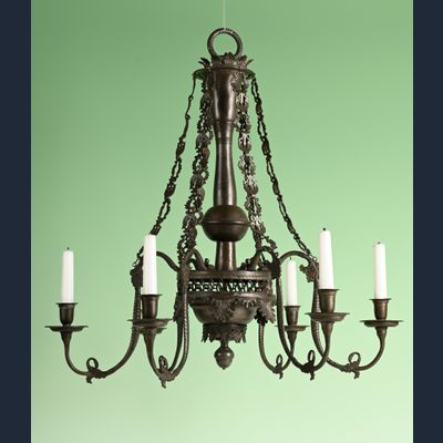 A rare pewter chandelier