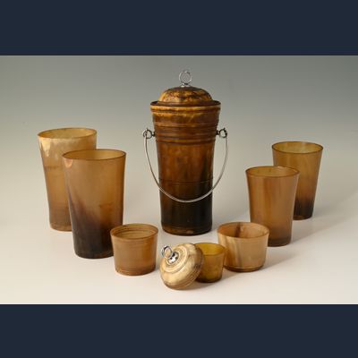 An eight-piece travel mug set