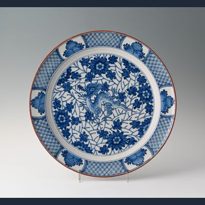 A decorative 18th century Delft dish