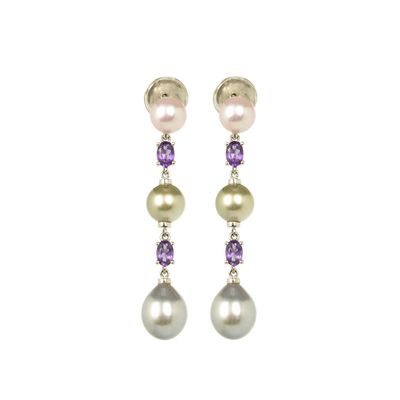 Buchwald 18 Carat White Gold Pearl Earrings