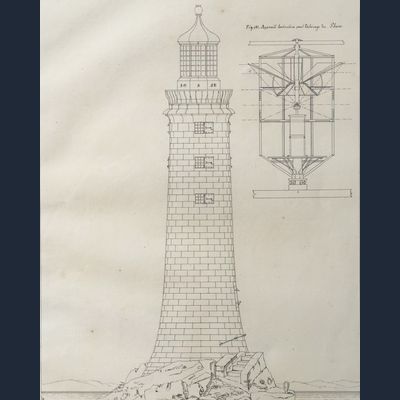 J.F. Malinvaud: architectuurtekeningen van de vuurtoren van Edystone