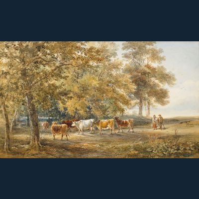 Landschap met koeien