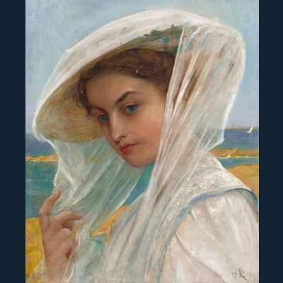 Jonge vrouw aan de waterkant