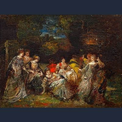 Elegante dames in het park