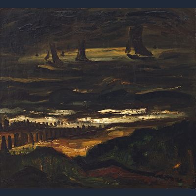 Zee met Visschersschuiten