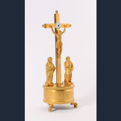A rare South German ormolu crucifix clock, by Joseph Patzelt, circa 1820