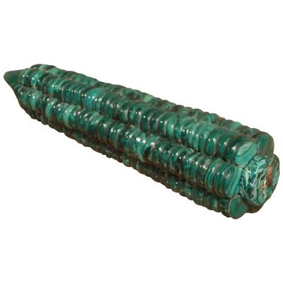 An Art Deco malachite corncob shaped presse papier, circa 1930