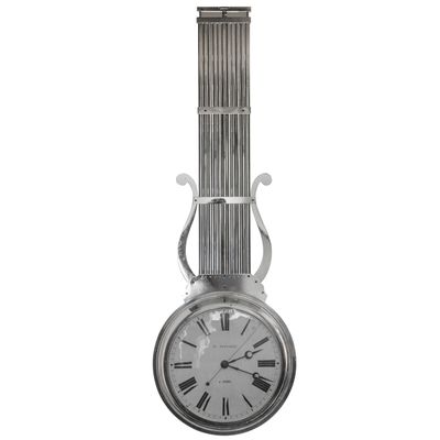 Een Franse nikkelen 'à double face' regulateur met slingerend uurwerk