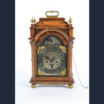 Very Small Unusual 18th Century Amsterdam Burr Walnut Bracket Clock  