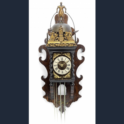 An early 18th century Zaandam wall clock with jaquemart