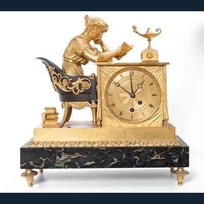 A very popular French empire ormolu mantel clock attributed to Justin Vulliamy, circa 1820