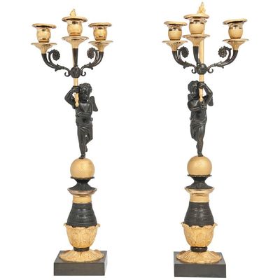 A great pair of French Empire/Charles X candlesticks, circa 1830