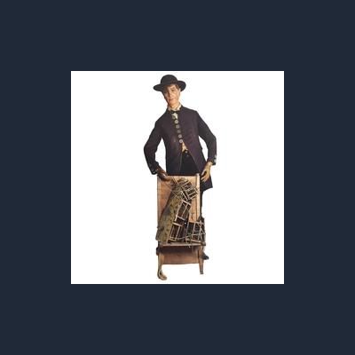 An original life-size model of an 19th century clock peddler figure, circa 1880