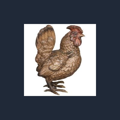An unusual and very detailed Vienna bronze of a rooster, circa 1890