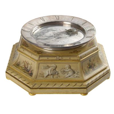 "CA", France, Movement, Rare French Table Clock with Arcane Time Display